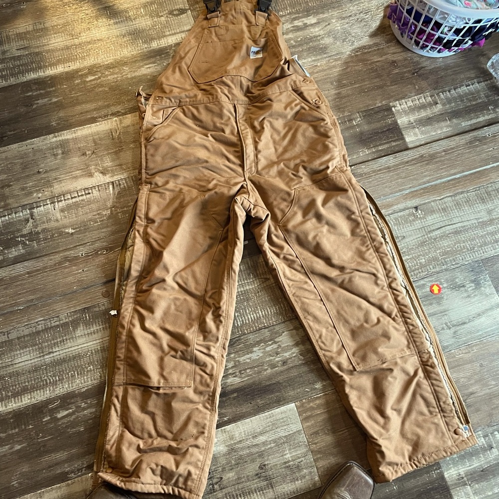 FLAME-RESISTANT DUCK BIB OVERALL/QUILT-LINED 32x36